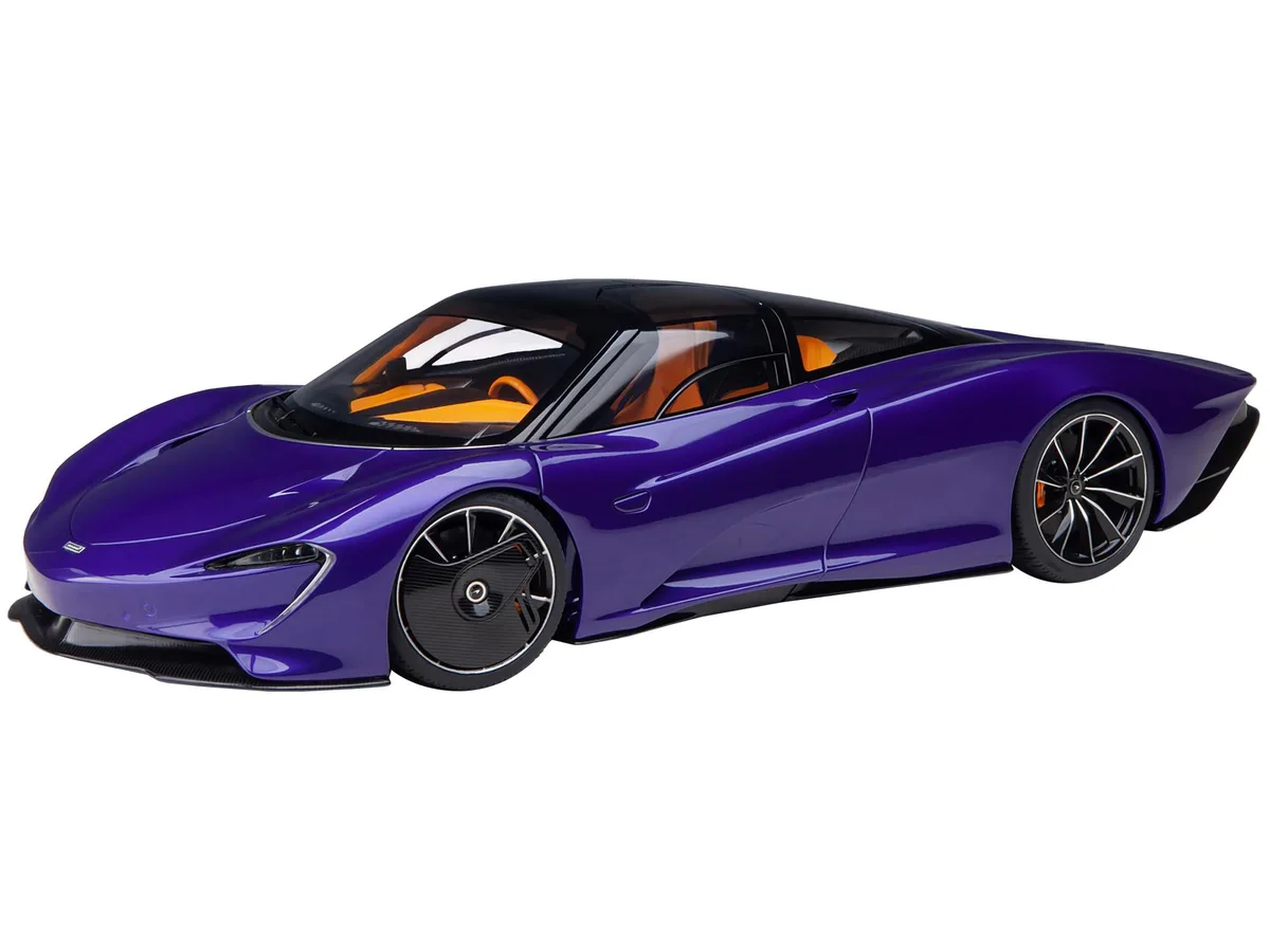 Autoart Autoart McLaren Speedtail 1/18 Lantana Purple Metallic Black Top Yellow Interior Suitcase Accessories — product photo