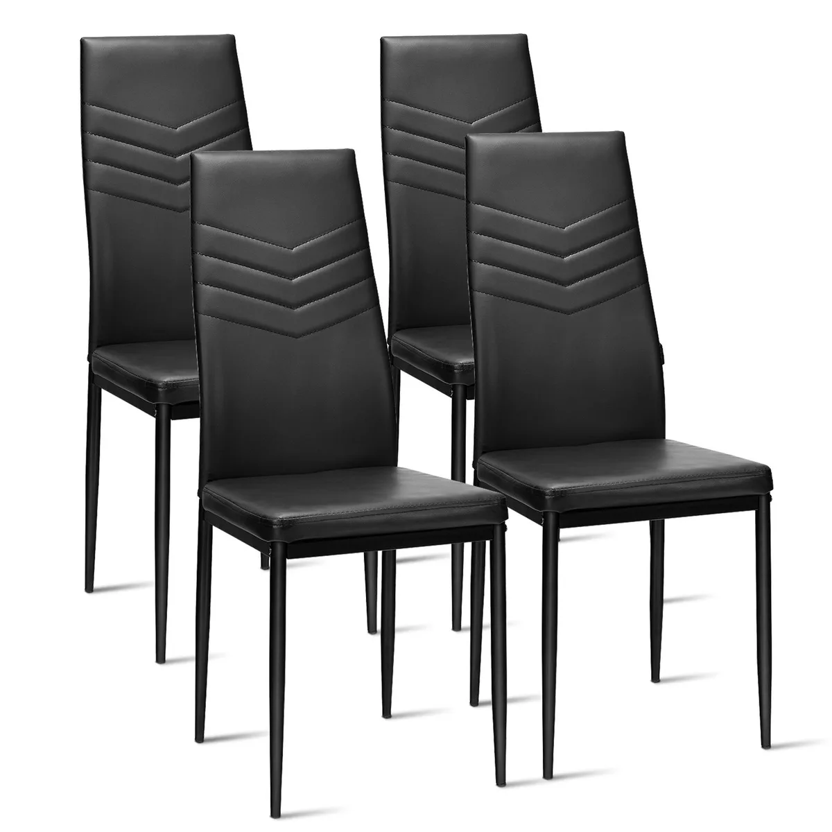 SlickBlue SlickBlue Set of 4 High Back Dining Chairs Black — product photo