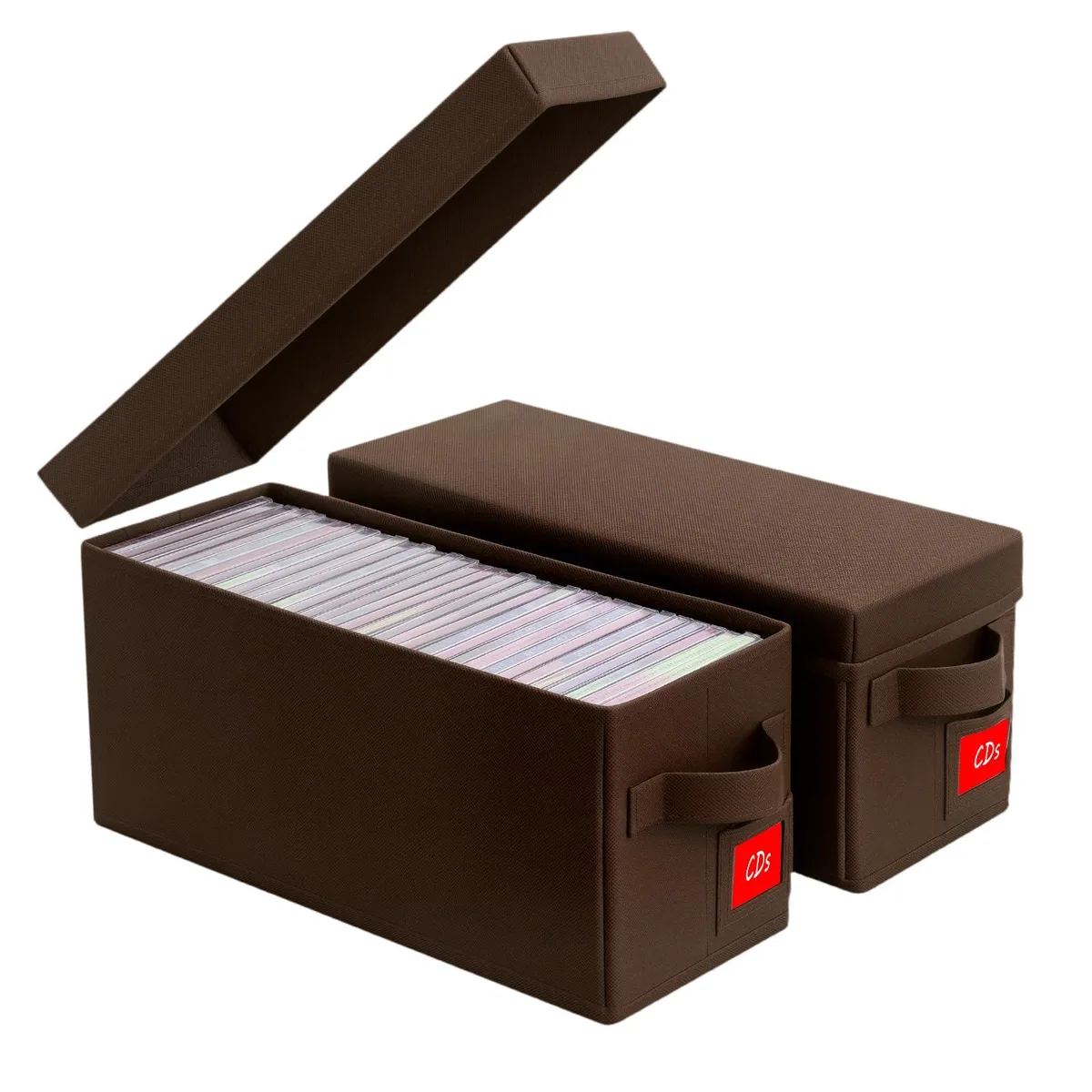  Tapetinel US-TN-C-2-B CD Storage Boxes 2 Pack Brown 35 Discs per Box 70 Total — product photo