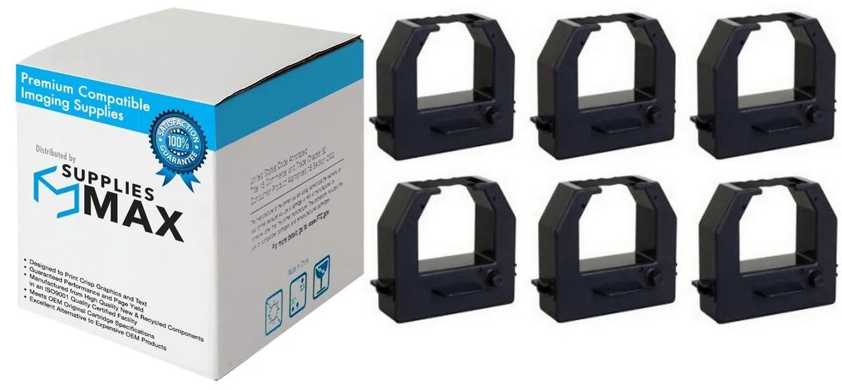 SuppliesMax SuppliesMax Printer Ribbon 6/PK Black Amano CE-319252 — product photo