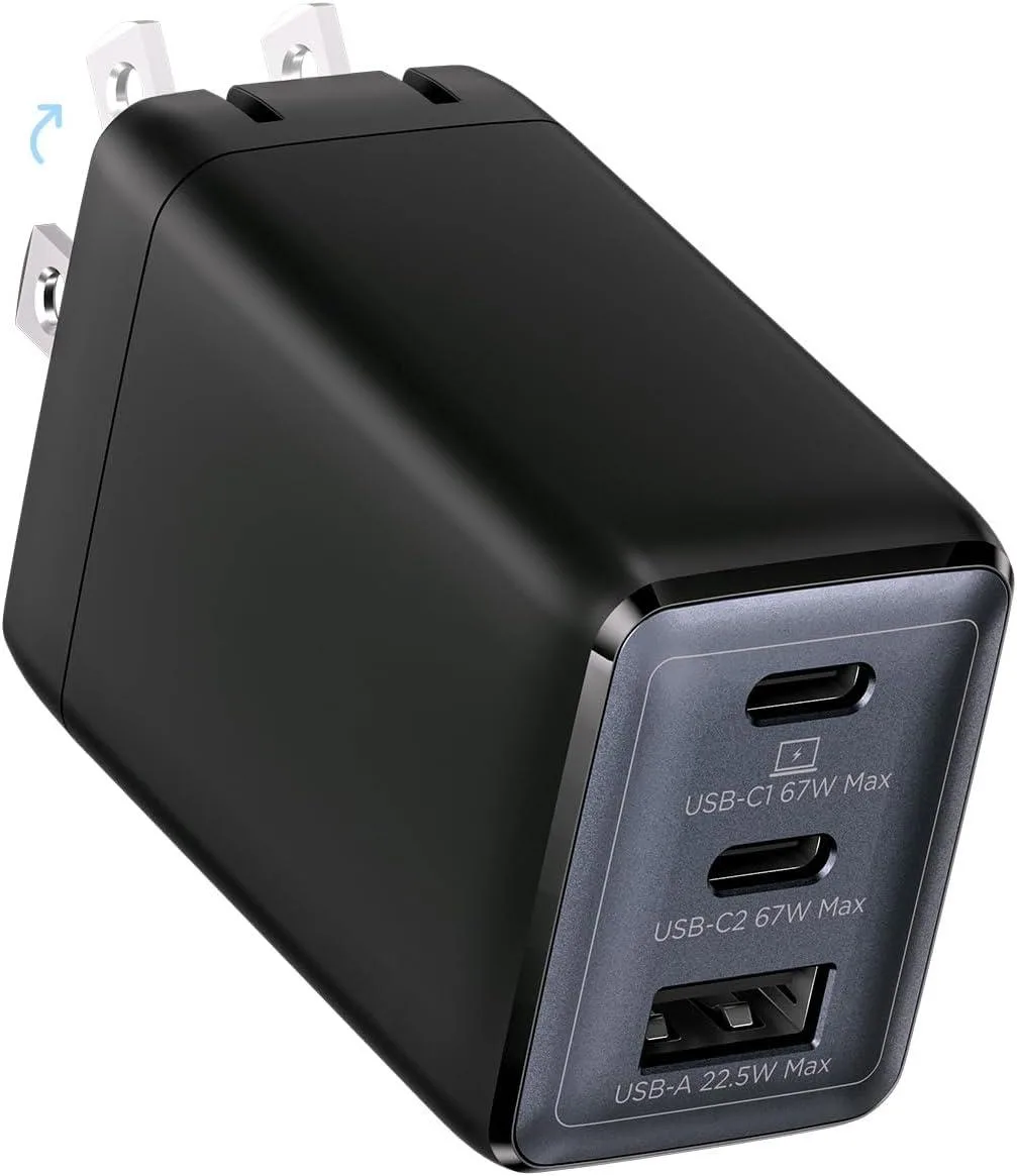 ONITOON ONITOON 67W USB-C 3-Port GaN Charger (Black) — product photo