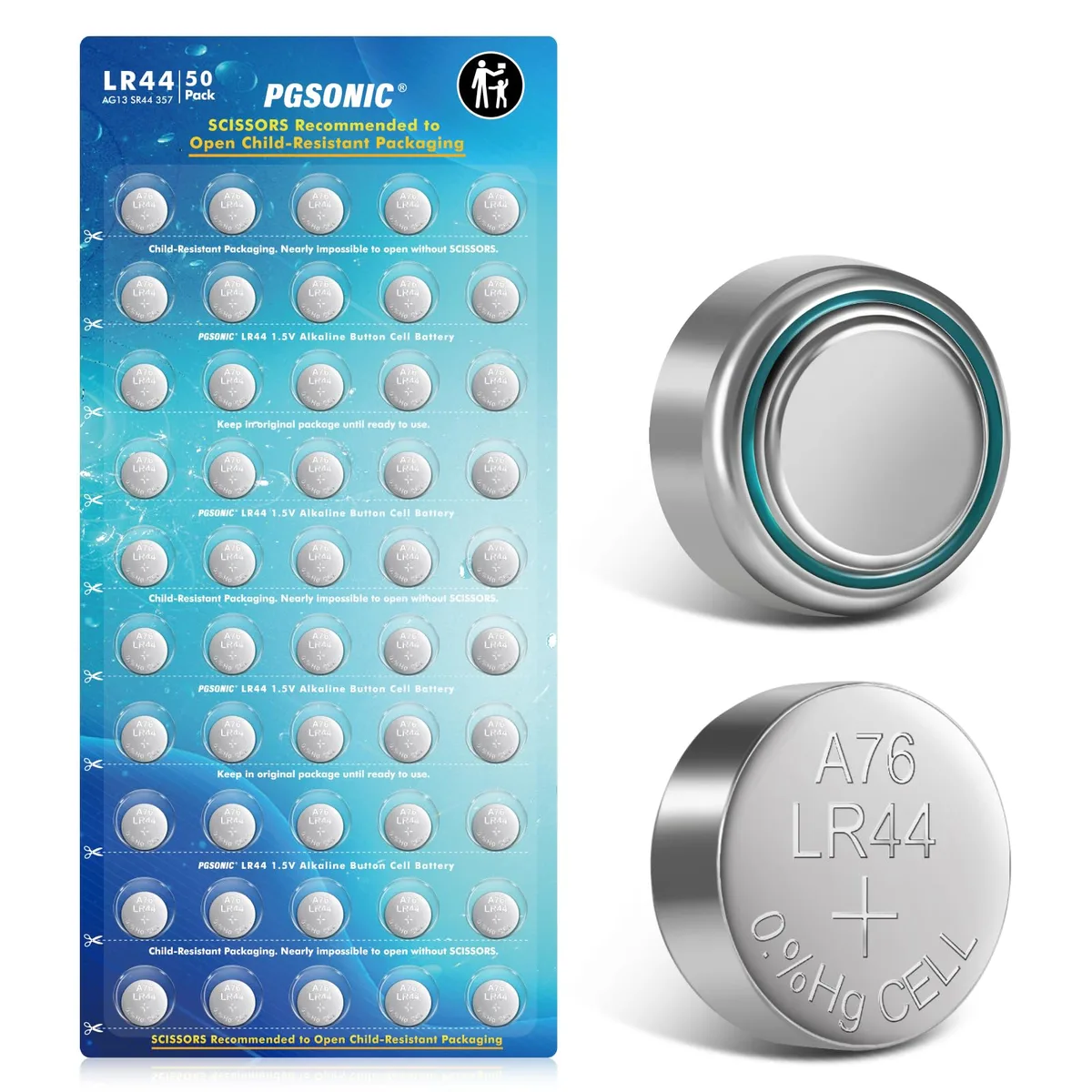 No Sew No Sew LR44 1.5V Alkaline Battery 50 Pack — product photo