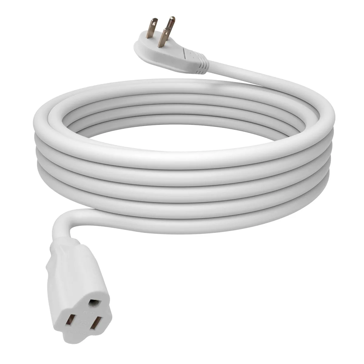 GREATIDE 25 Ft 16 AWG Flat Plug Extension Cord White — product photo