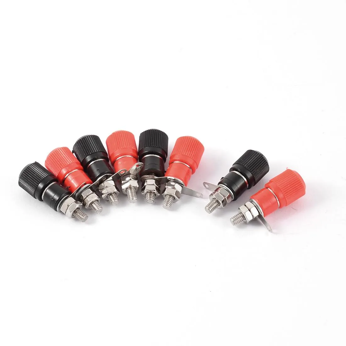 Unique-Bargains Unique-Bargains 8pcs Black Red Metal Binding Post 4mm Banana Plug 3.5mm Thread — product photo