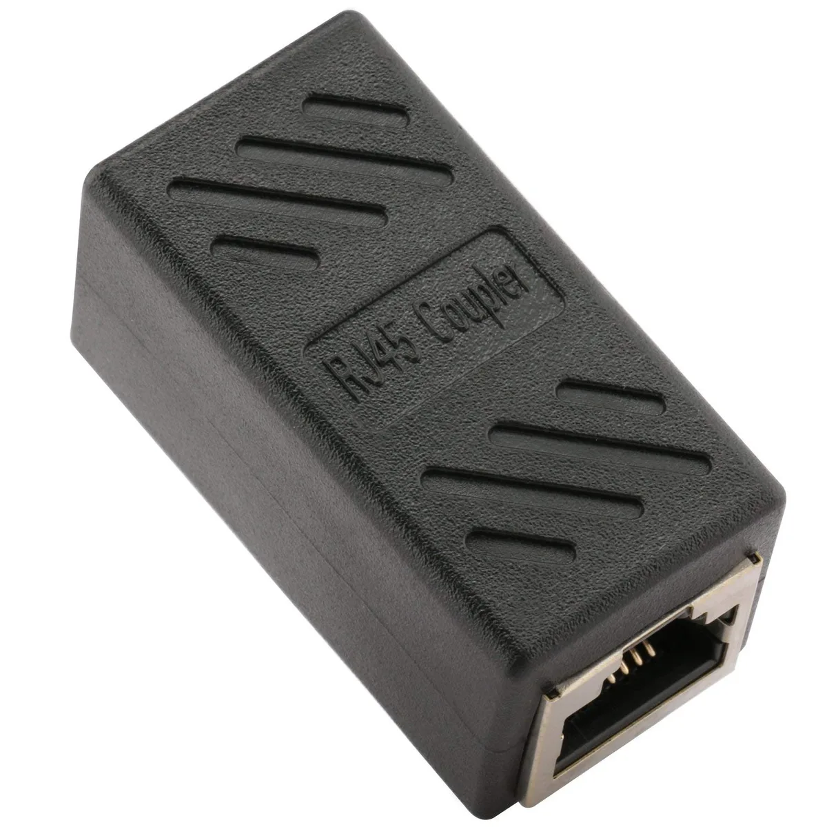 Corn Electronics Corn Electronics RJ45 Shielded In-Line Coupler Cat6 Cat5e Cat5 Female to Female Black 1 pack — product photo