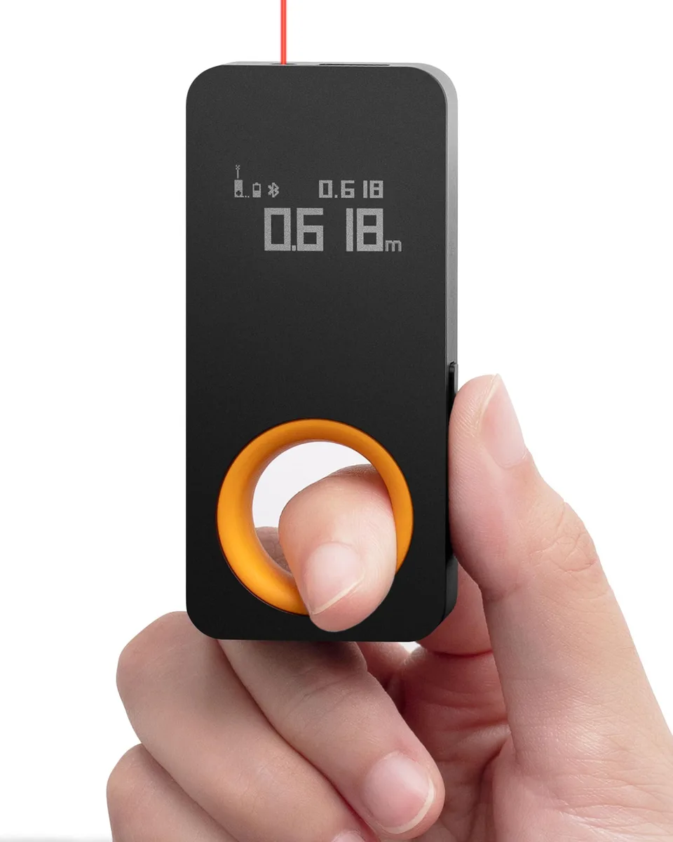  HOTO Laser Measuring Tool 98Ft ±2mm USB-C OLED .09lb 2022 iF Award — product photo