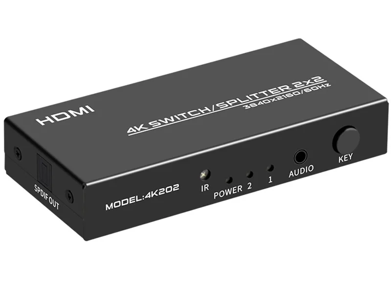 Grwibeou Grwibeou 4K HDMI Matrix Switch 2×2 3840×2160@60Hz SPDIF 3.5mm Audio Black — product photo