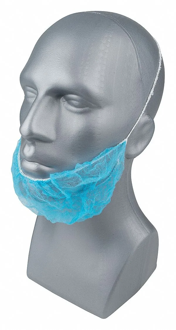 Blue polypropylene beard cover, 16 inch diameter, pack of 1000