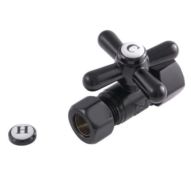 KINGSTON BRASS KINGSTON BRASS CC44450X Straight Shut-off Valve Matte Black — product photo