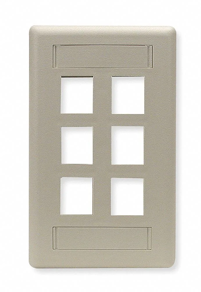 Hubbell Incorporated Hubbell IFP16EI Wall Plate 6 Port Ivory Plastic — product photo