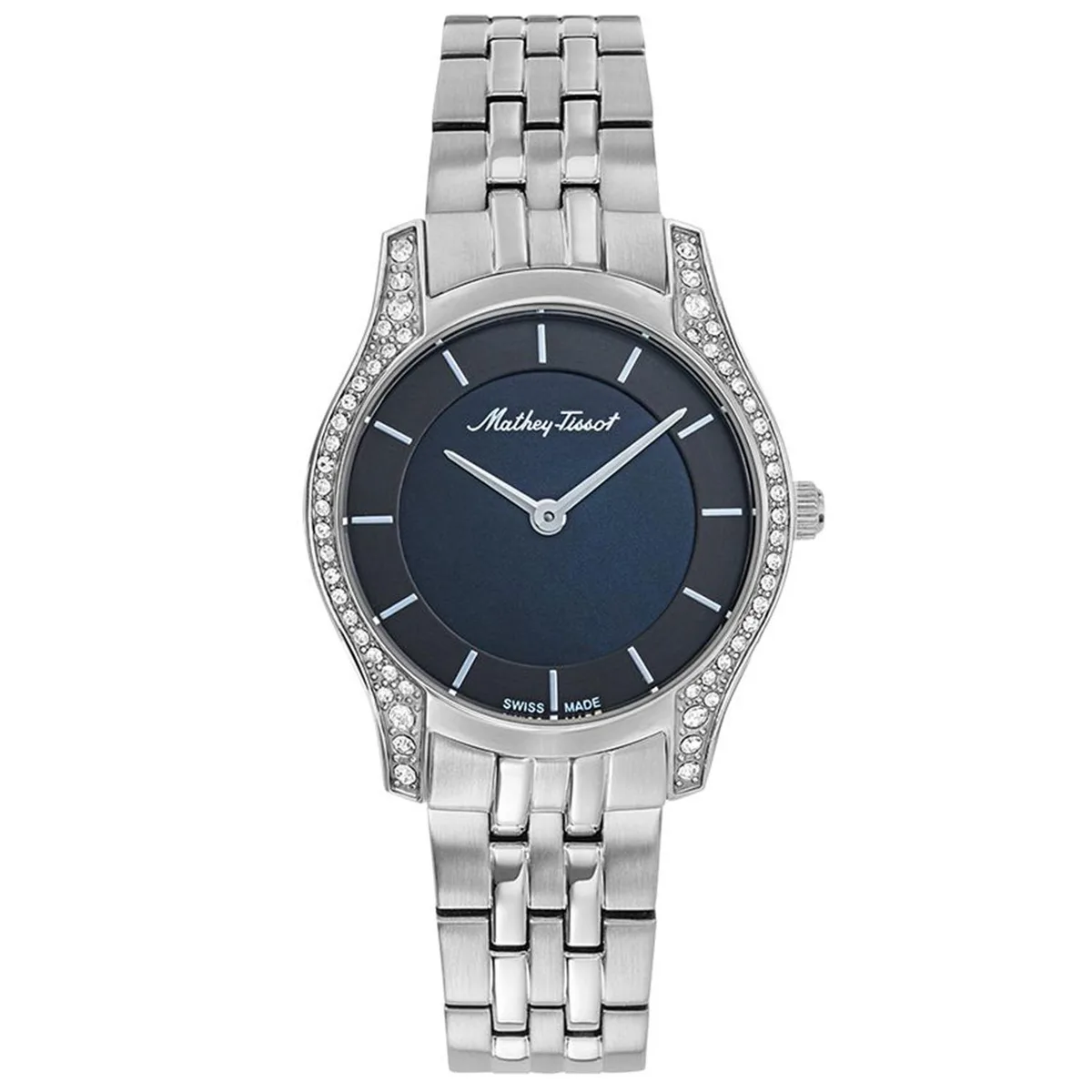 Mathey Tissot Tacy watch, stainless steel case and bracelet, black dial