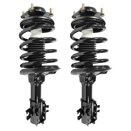 Pair of pre-assembled front strut units with coil springs and top mounts