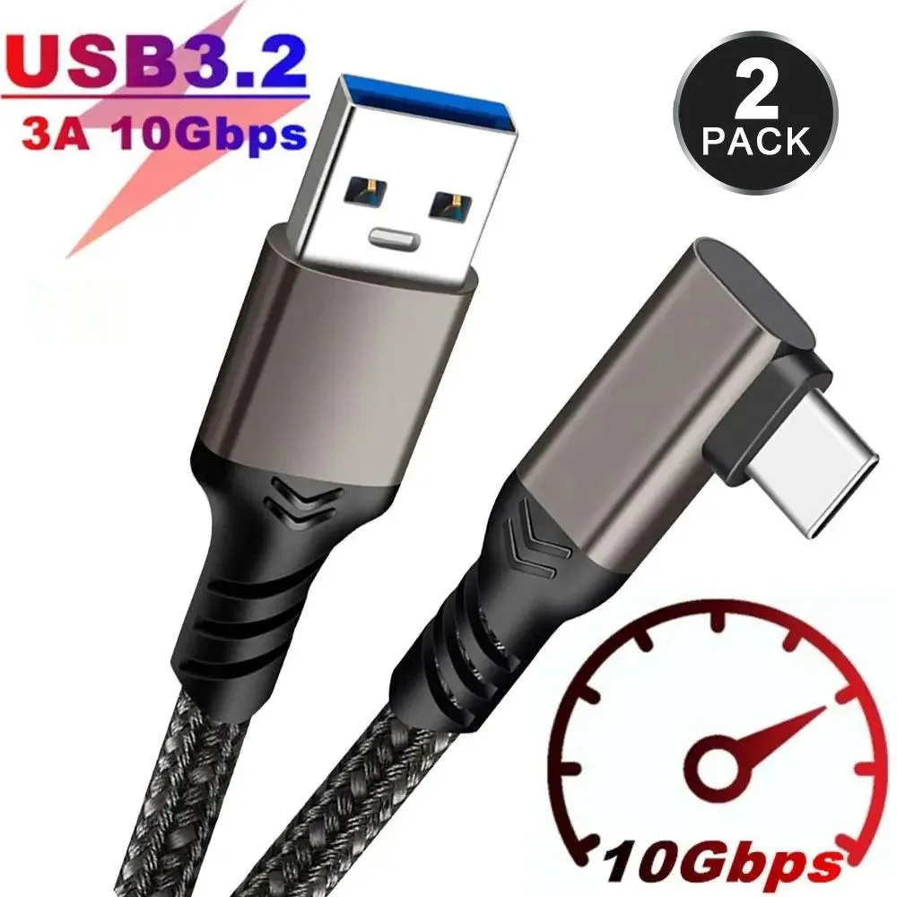 ESTONE ESTONE PQ126 USB A to C 3.2 Gen 2 Cable 3.3FT 10Gbps 3A QC 3.0 Braided 2-Pack — product photo