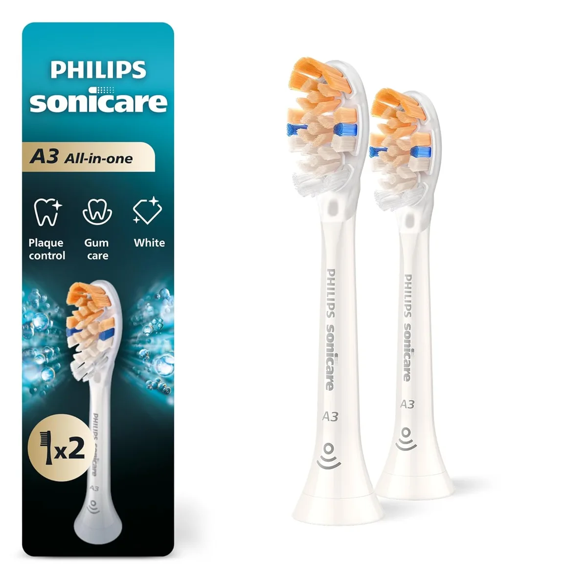 Sonicare Sonicare HX9092/77 All-in-One (A3) Replacement Brush Heads White 2pk oral care — product photo