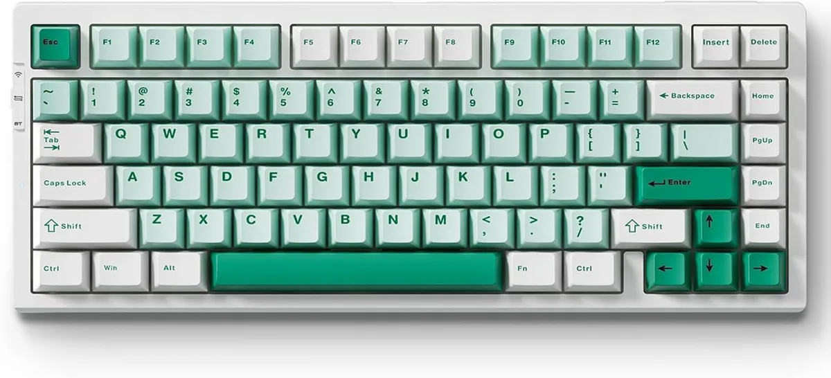 usbroway usbroway G75 PRO 75% Wireless Mechanical Gaming Keyboard White Green — product photo