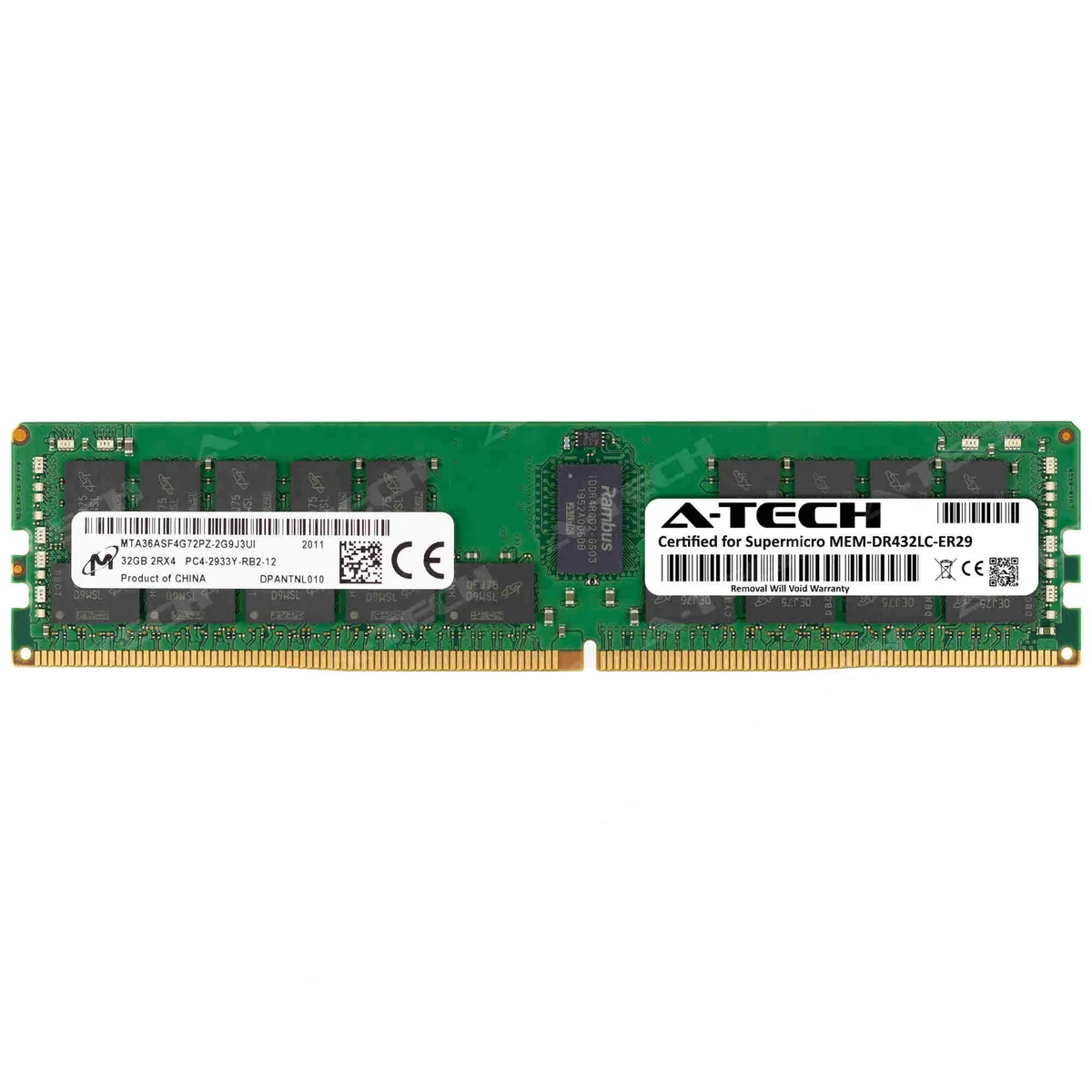 A-Tech A-Tech Supermicro Certified 32GB DDR4 2933MHz ECC RDIMM Server Memory — product photo