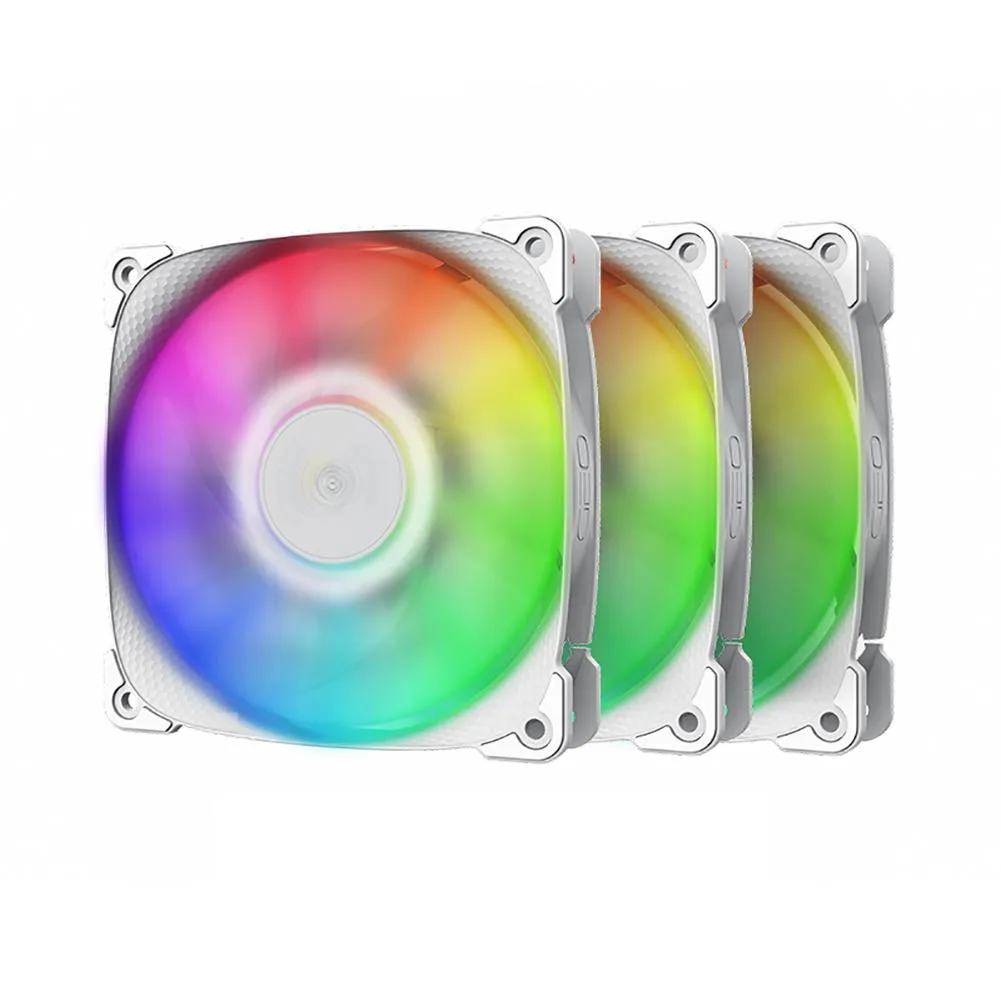 Geometric Future Geometric Future Squama 2501 White 120mm 3-pack case fan — product photo