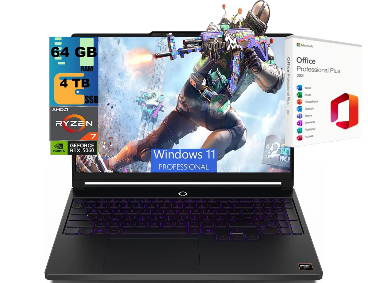 Lenovo Lenovo Legion 5a 15 15.3" WQXGA 165Hz Ryzen 7 250 RTX 5060 64GB 4TB gaming laptop — product photo