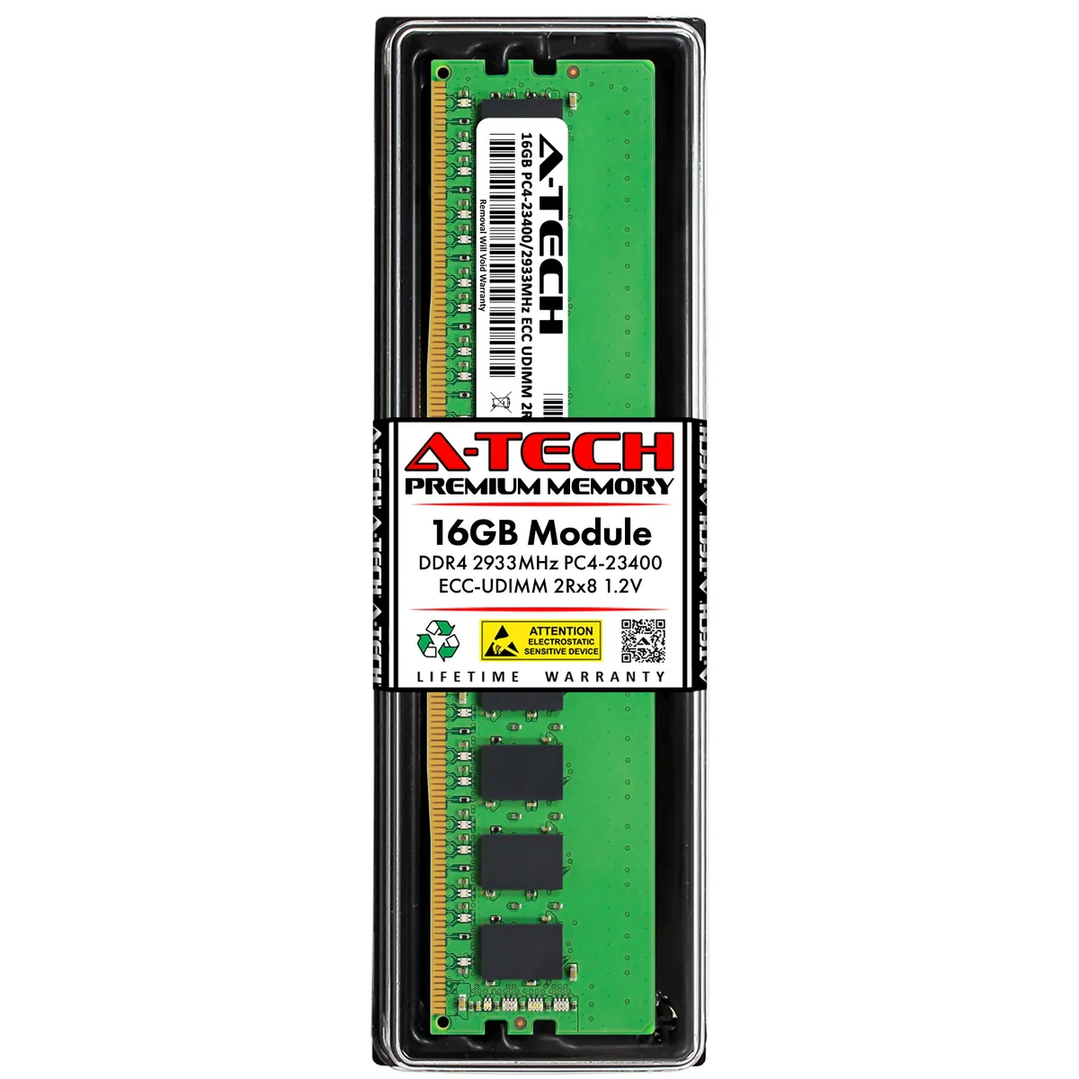 A-Tech A-Tech 16GB DDR4 2933 MHz ECC UDIMM 2Rx8 CL21 1.2V 288-Pin Server RAM — product photo