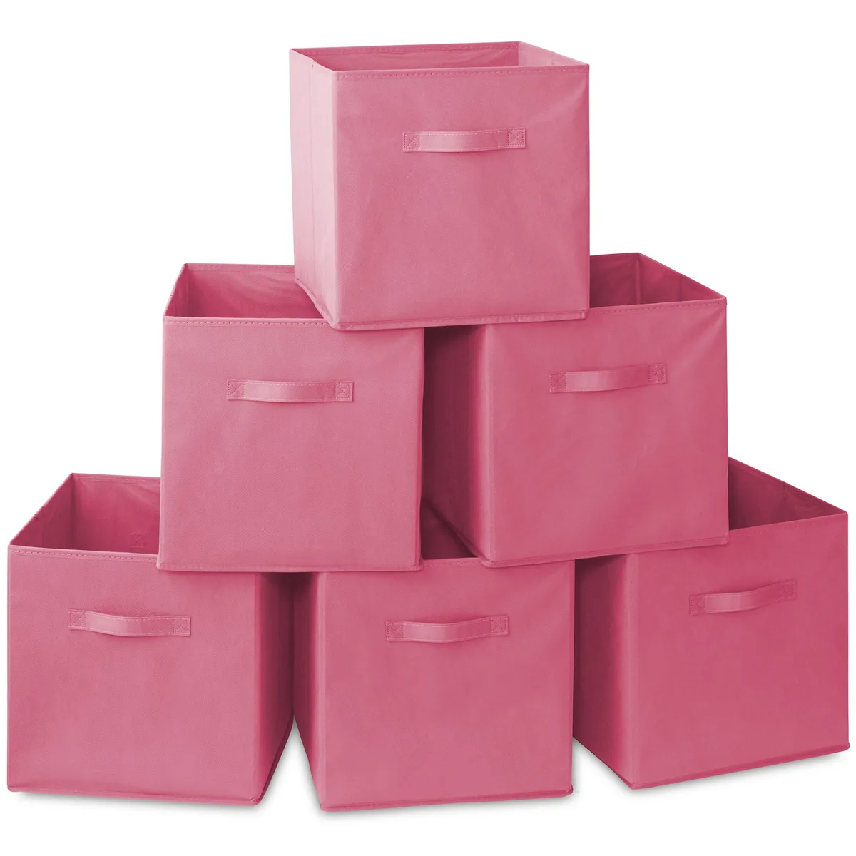 Casafield Casafield Set of 6 Collapsible Fabric Cube Storage Bins, Hot Pink, 13 — product photo