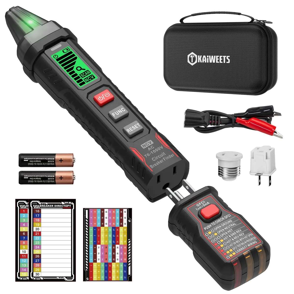  KAIWEETS KT303P Circuit Breaker Finder with LCD Display — product photo