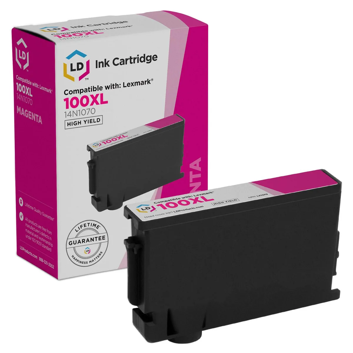 LD Products LD Products Compatible Ink Cartridge for Lexmark 100XL 14N1070 High Yield Magenta — product photo