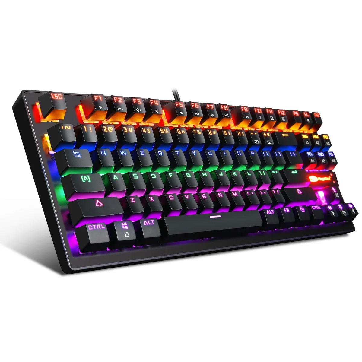 INMISS INMISS 87-Key Compact Gaming Keyboard Blue Switch USB 2.0 Black 7-Color Backlit — product photo