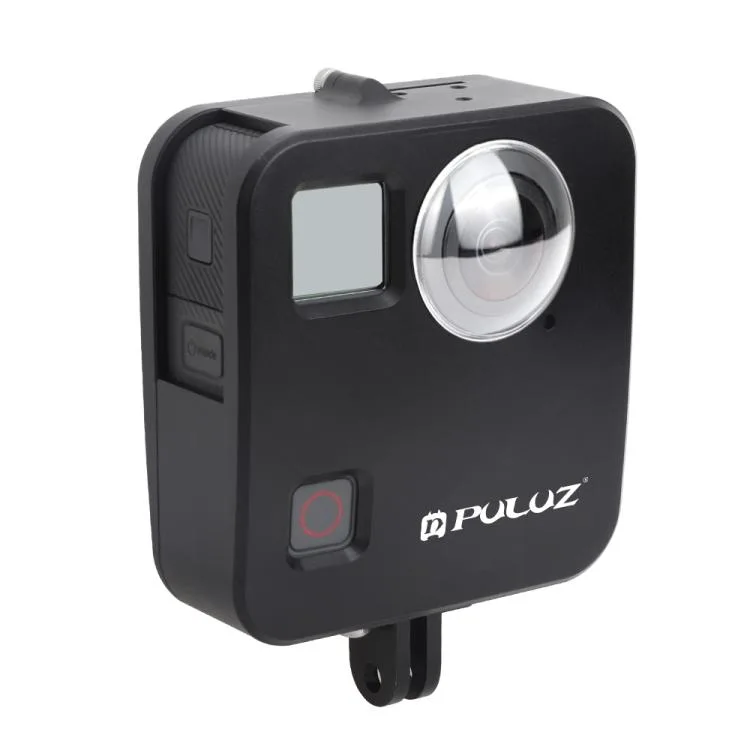 eForChina eForChina PULUZ GoPro Fusion Housing Shell CNC Aluminum Protective Cage with Mount &amp; Lens Caps Black — product photo