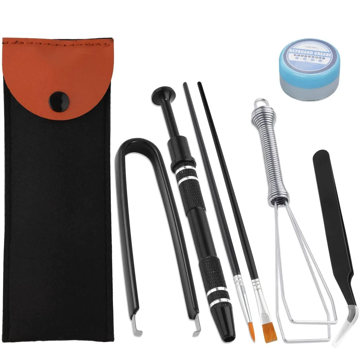 Keychron seven-piece keyboard tool kit in black plastic and metal case