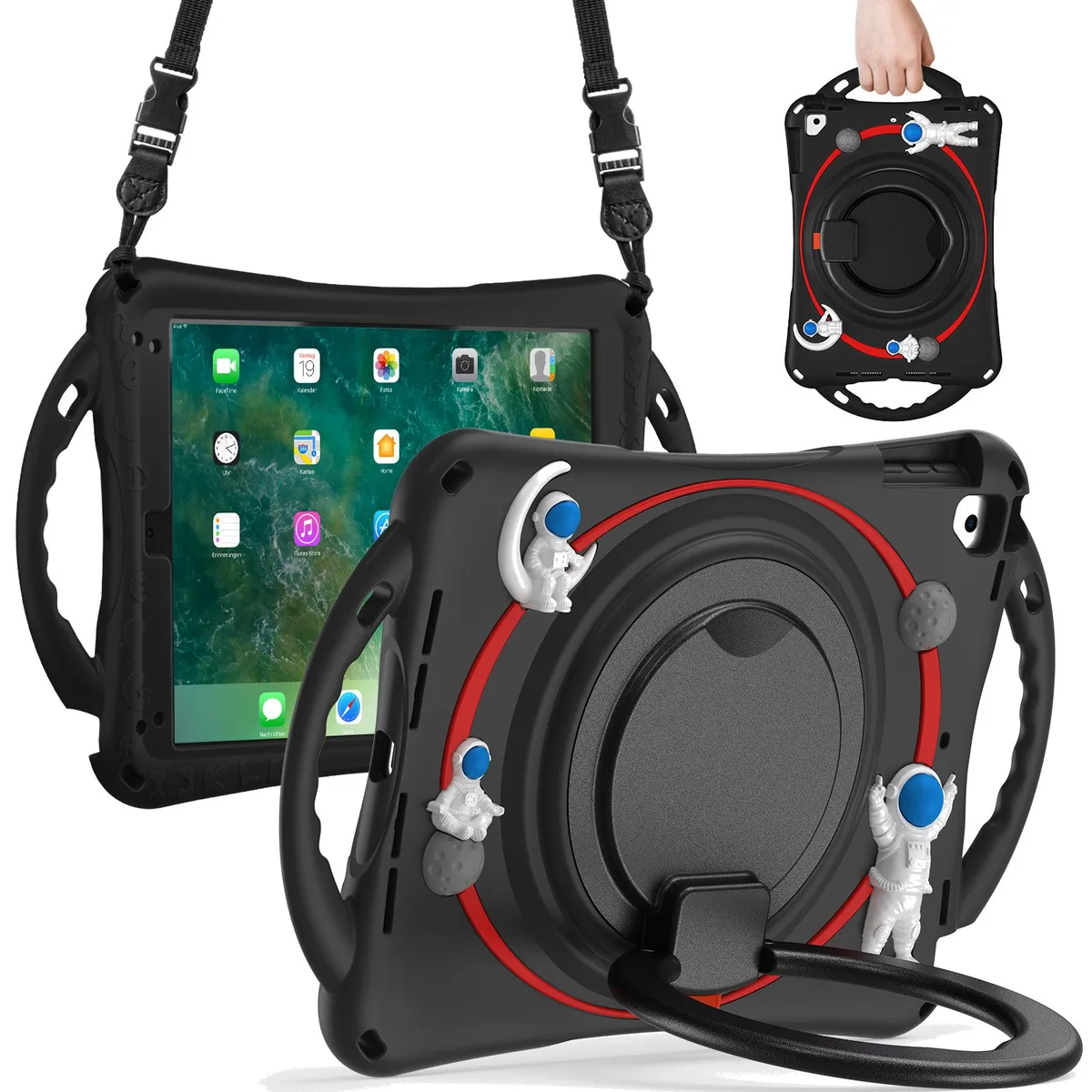 Werleo Werleo A1893 laptop case, 9.7 inch, astronaut design, stand, strap, pencil holder — product photo