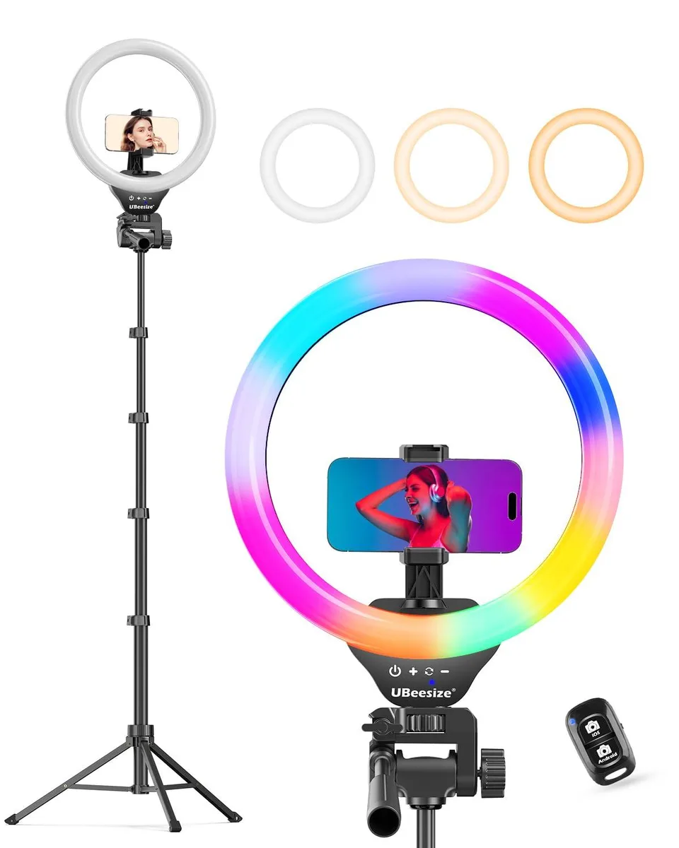  Neewer TBC001 12" RGB Ring Light with 62" Tripod — product photo