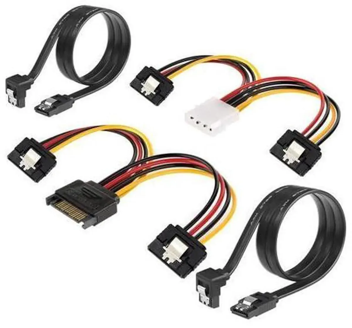 SMUGDESK SMUGDESK 4PCS SATA Cable Set 6.0Gbps Data &amp; Power Splitter — product photo