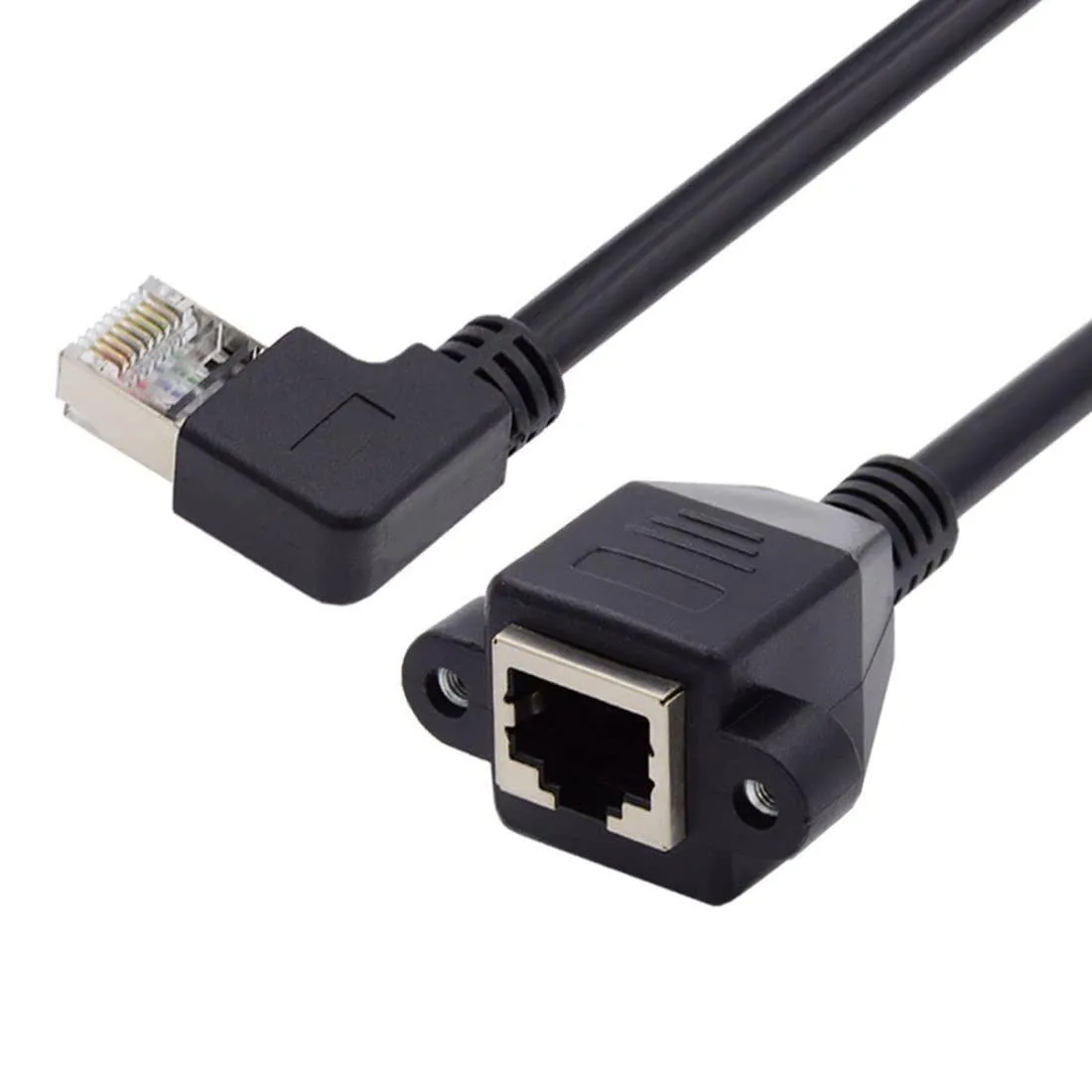 LORDWORLD LORDWORLD Cat6 RJ45 Male to Female Extension Cable 90 Degree 30cm — product photo