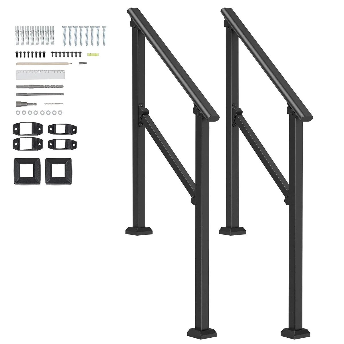 VEVOR VEVOR 2-Pack Stair Handrail Kit Black 40.5 in 220 lbs — product photo