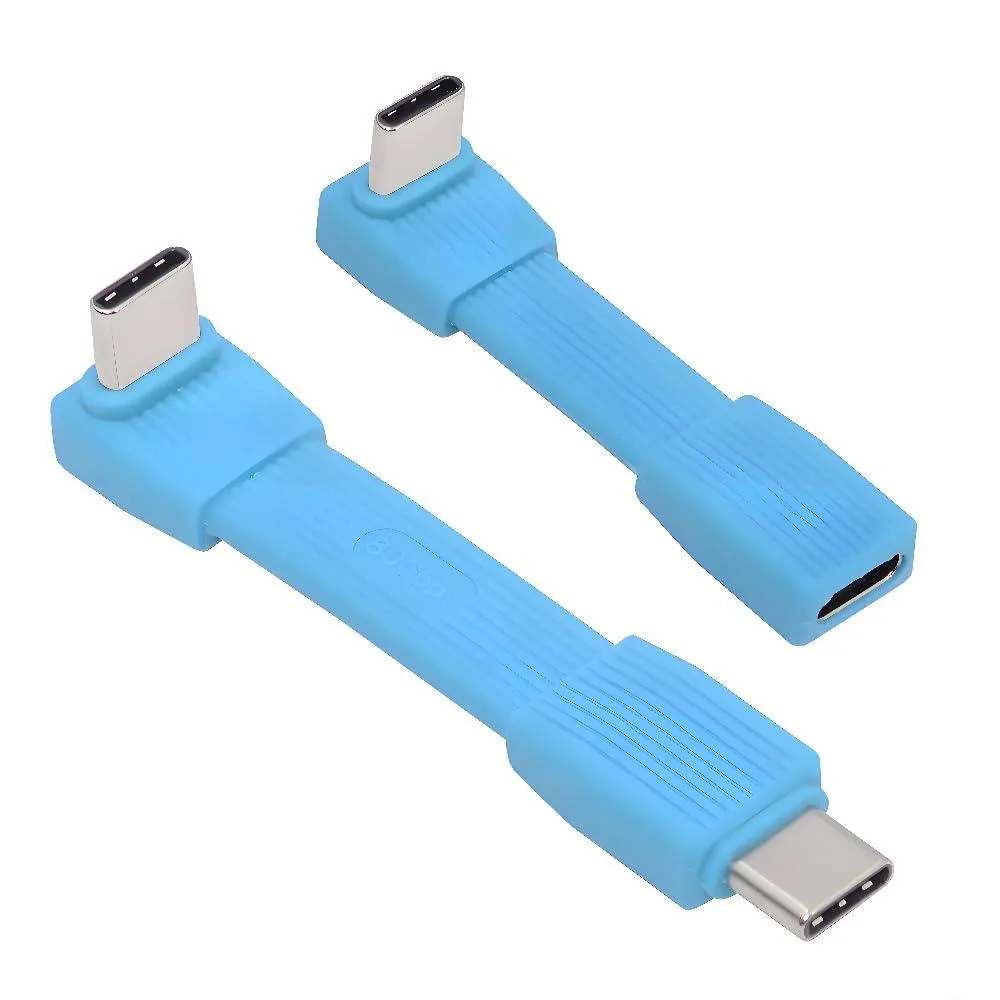 Fervit Fervit 2-pack USB5.0 80Gbps 240W flat angled cables blue — product photo