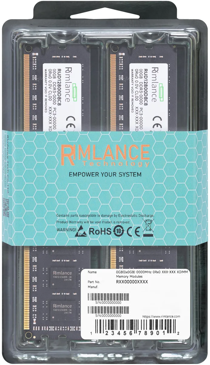 RIMLANCE RIMLANCE 16GB (2x8GB) DDR3L-1600 CL11 Desktop RAM — product photo