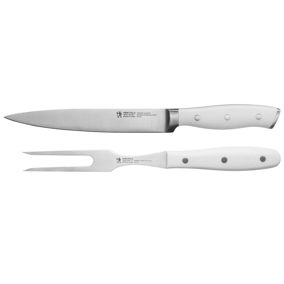 ZWILLING J.A. HENCKELS ZWILLING J.A. HENCKELS 1021244 Forged Accent 2-pc Carving Set White Handle — product photo