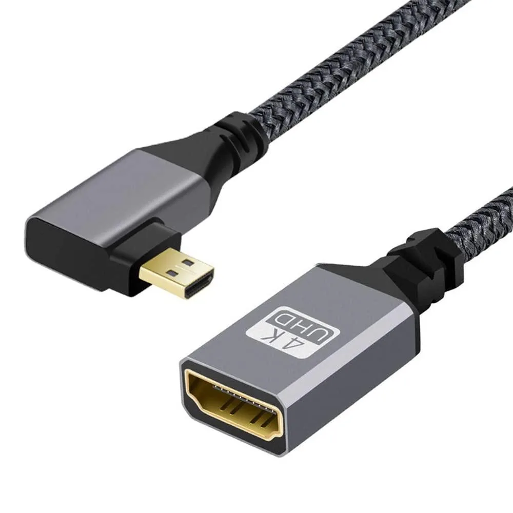 Fervit Fervit Micro HDMI 1.4 Male to HDMI Female 90° Left Angled Cable — product photo