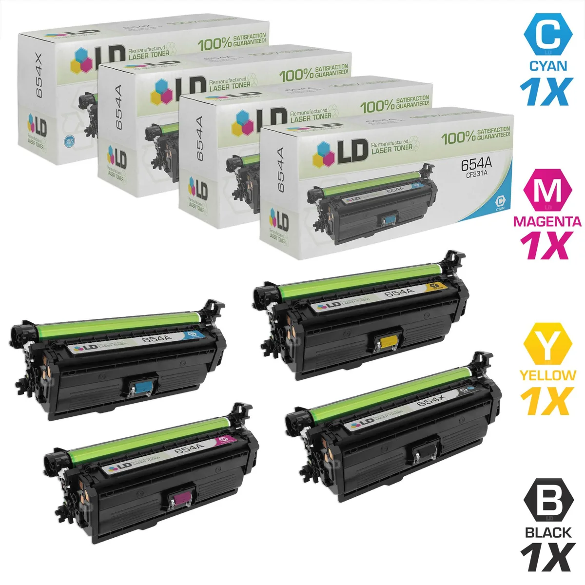 LD Products LD Products 654X/654A Toner Cartridge Set of 4 (CF330X/331A/332A/333A) — product photo