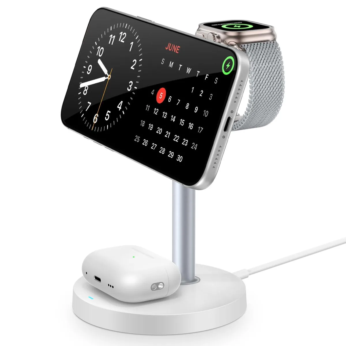  RUI MAI LAI S11 3-in-1 Magnetic Wireless Charger White — product photo