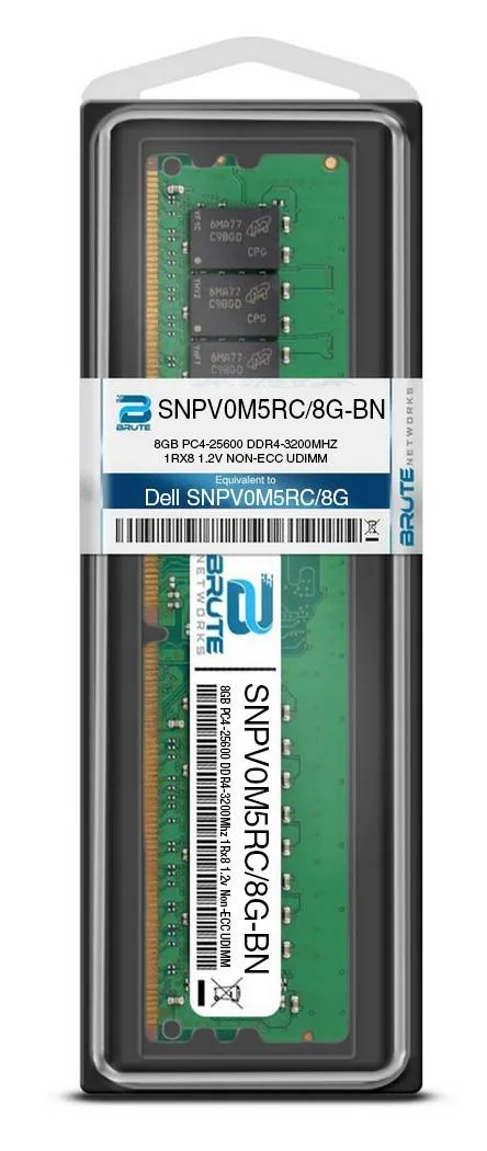 Brute Networks Brute Networks 8GB DDR4 3200 PC4-25600 1Rx8 1.2V Non-ECC UDIMM Dell Compatible — product photo