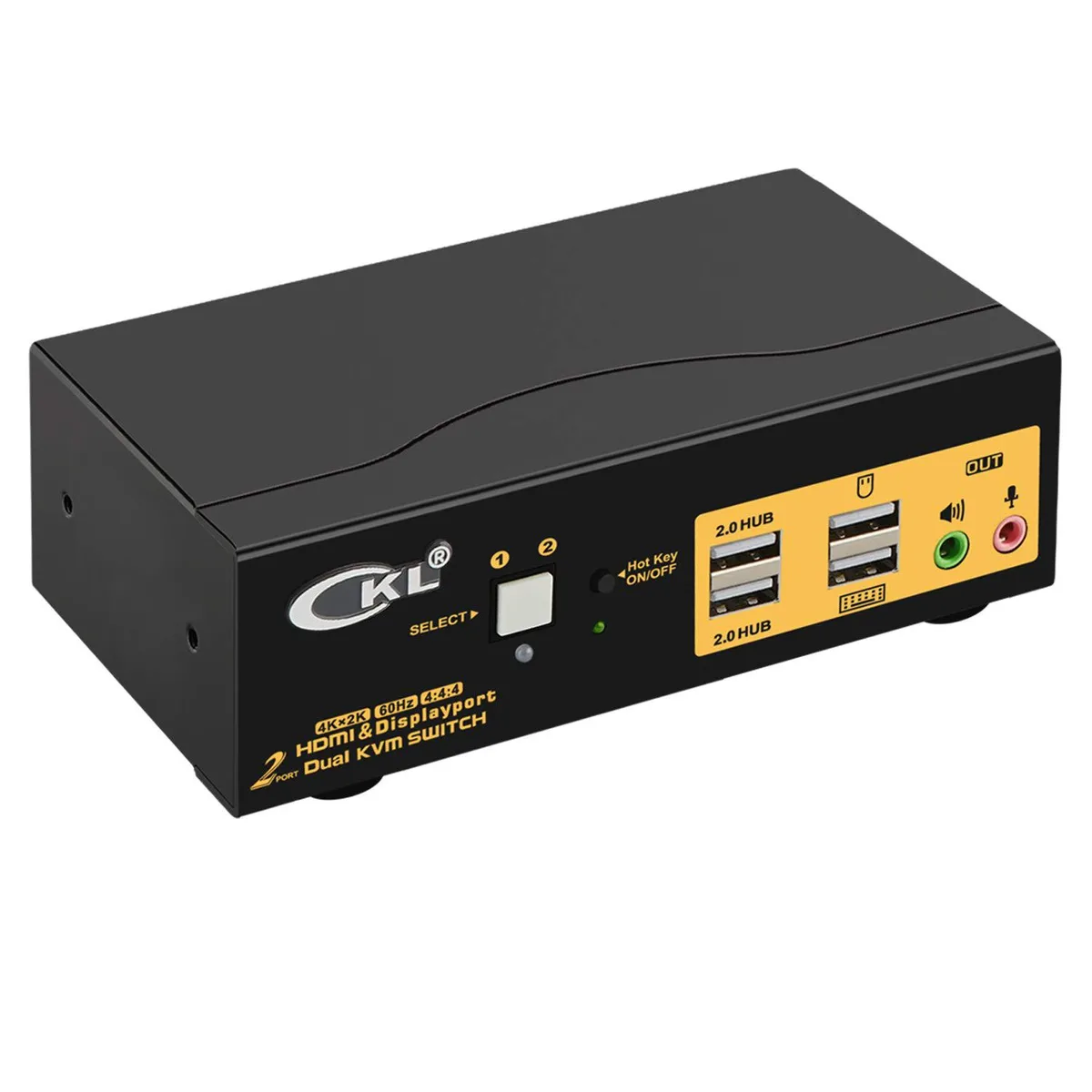 FOCUSTEC FOCUSTEC 2-Port Dual Monitor KVM Switch HDMI DP 4K 60Hz CKL-622DH — product photo