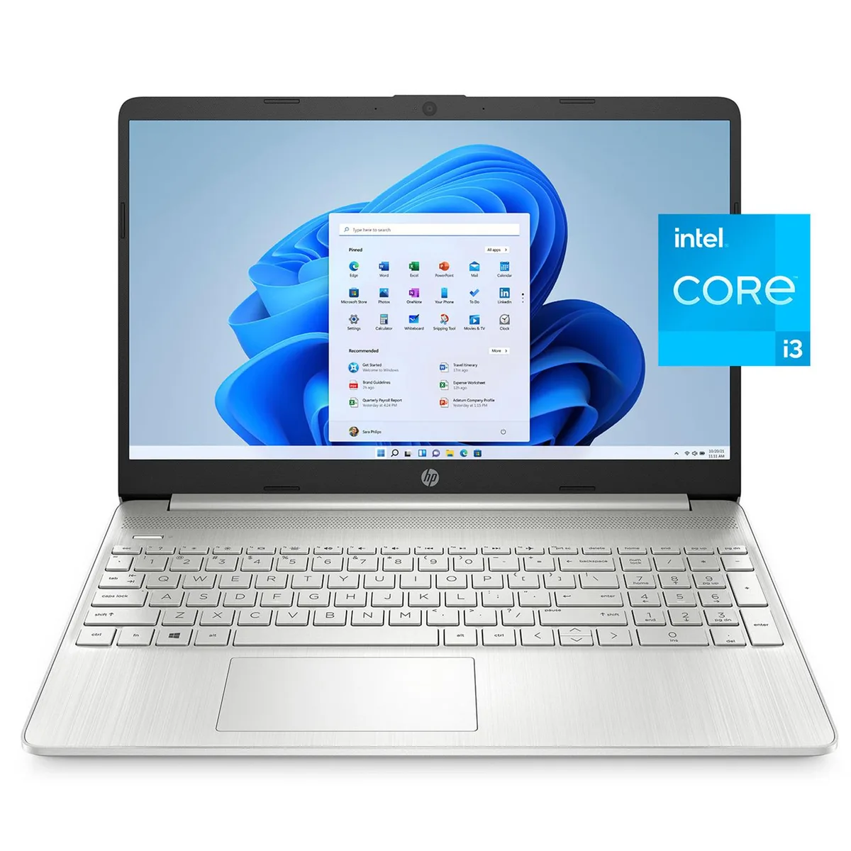 HP HP 15 15.6" Touchscreen Laptop i3-1115G4 8GB 256GB NVMe Natural Silver Windows 11 S — product photo