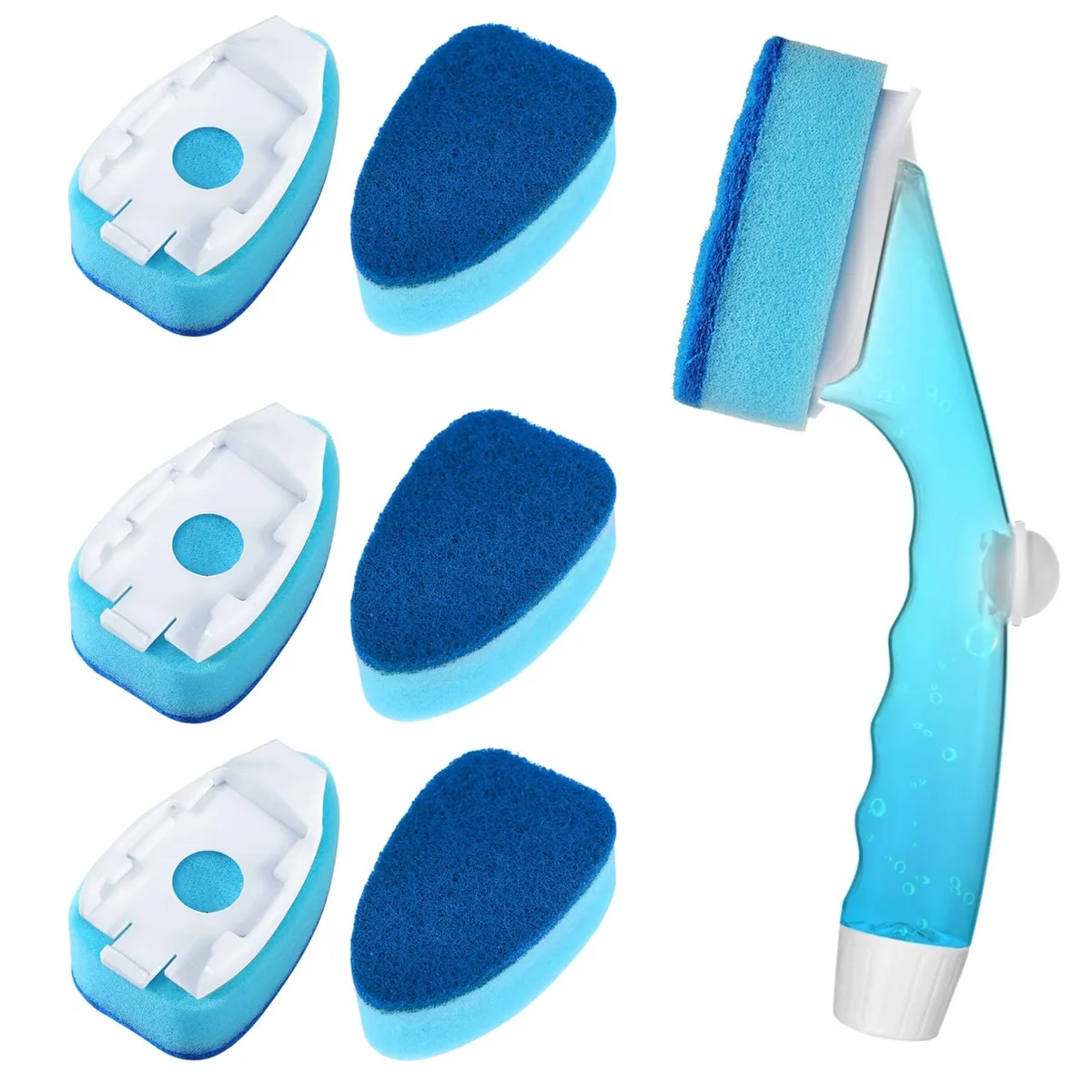 Metra dishwand handle with six non-scratch sponge refills