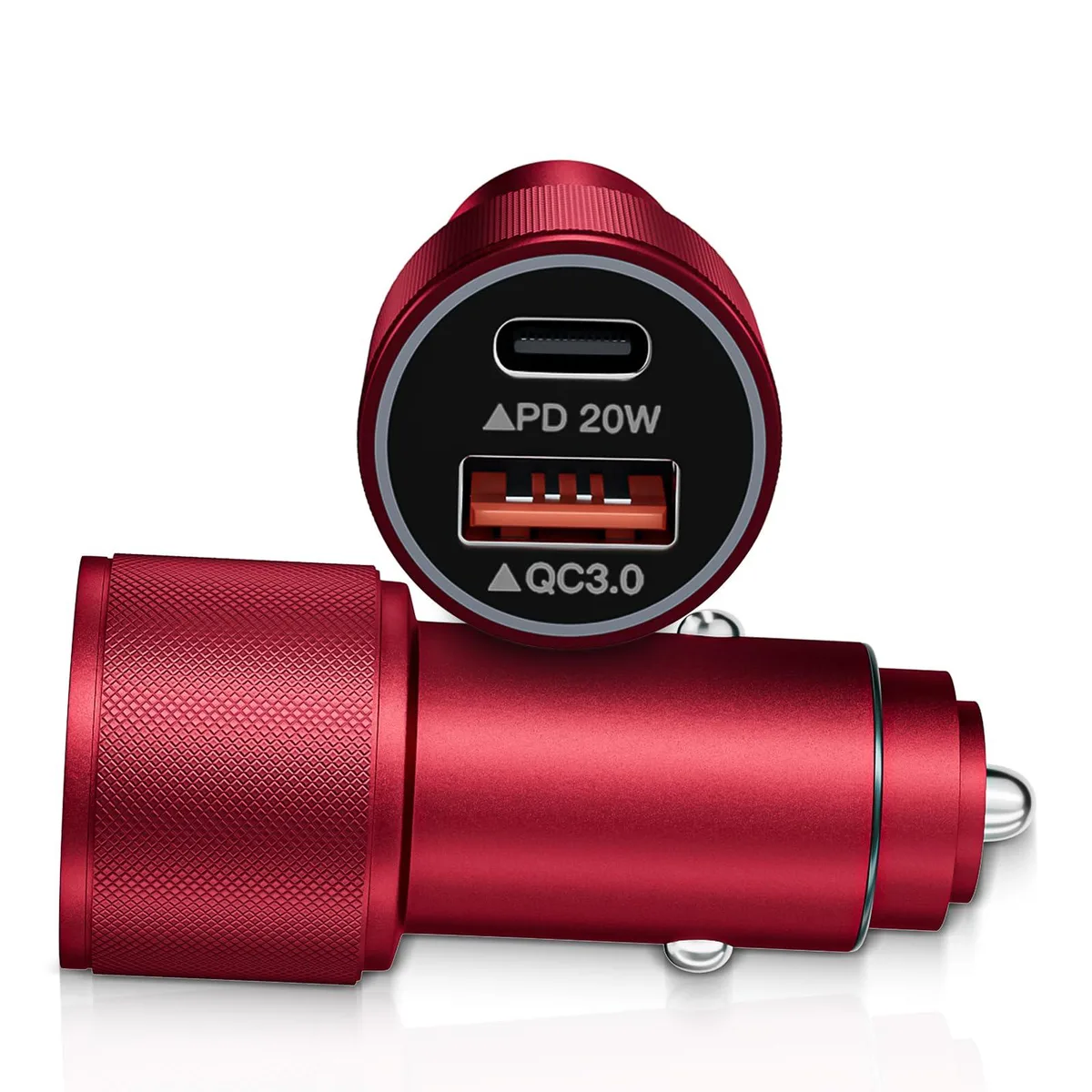  2 Pack Dual USB-A &amp; USB-C Car Charger PD 20W QC 18W — product photo