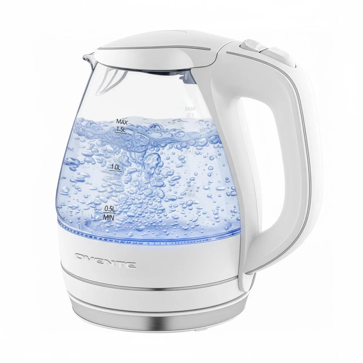 Ovente KG83W 1.5 L Glass Thermo Pot White — product photo