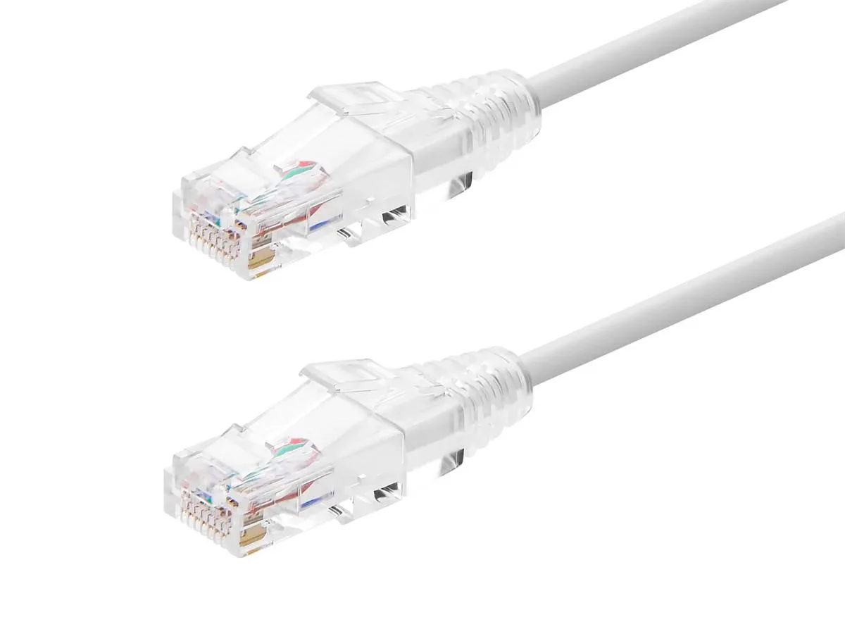 Monoprice Inc. Monoprice Inc. 113540 network ethernet cable 7 feet White Cat6 28AWG 550MHz UTP CMR SlimRun — product photo