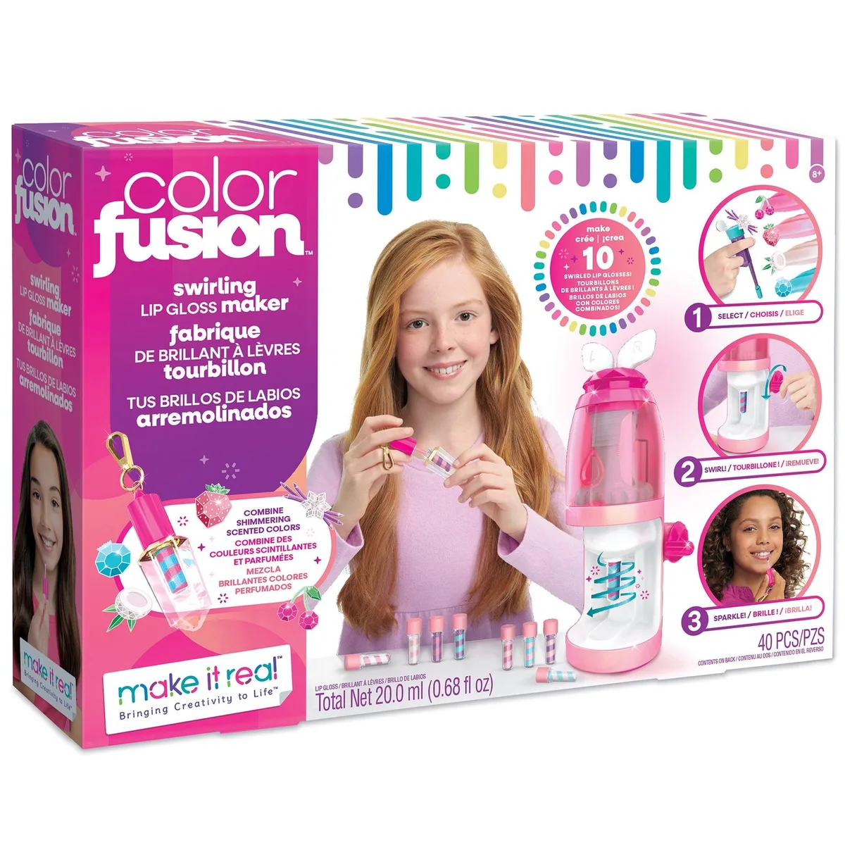Make It Real Make It Real 90134 Color Fusion Swirling Lip Gloss Maker DIY Kit - Makes 10 Glosses — product photo