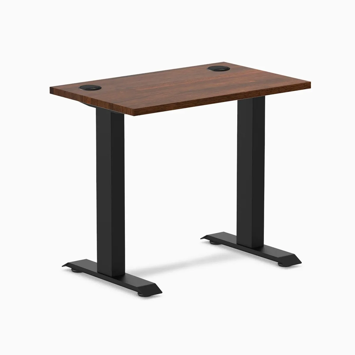 Desky Desky Zero Mini Rubberwood Desk Red Walnut 32 x 20 in Matte Black — product photo