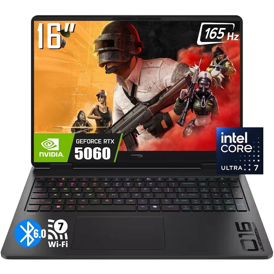 HP HP OMEN 16" Intel Core Ultra 7 356H RTX 5060 32GB 1TB gaming laptop — product photo